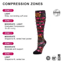 Compression Aloha Black Socks -Alegria Shoe Store ALEGRIA FW20 ZONES SOCKS R3 a8b29490 e8bc 4e93 951a 81117a802640