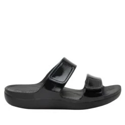 Orbyt Black Gloss Sandal -Alegria Shoe Store ORB 7441 S2