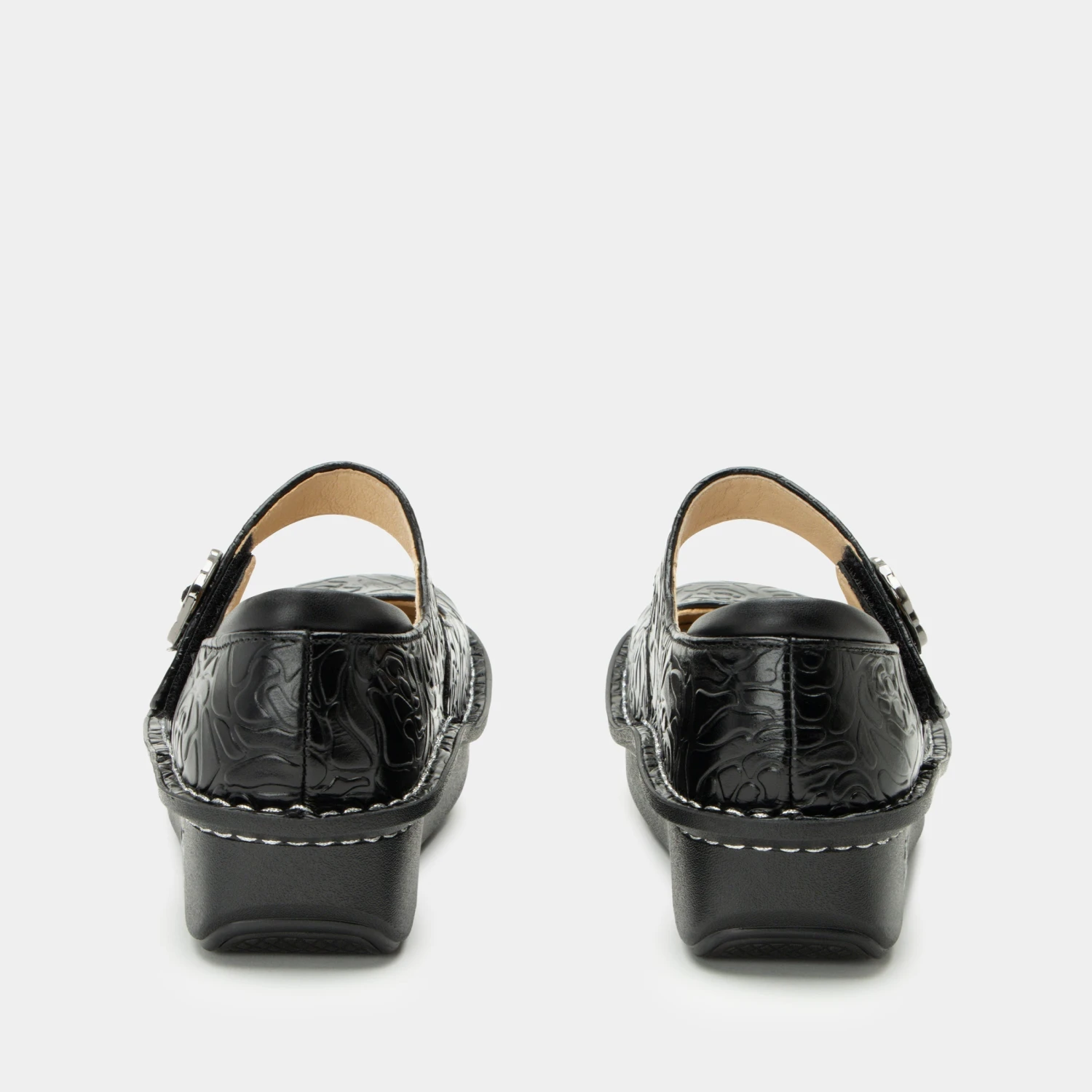 Shoes Paloma Black Embossed Rose Mary Jane 6 Shoes Paloma Black Embossed Rose Mary Jane - Image 4