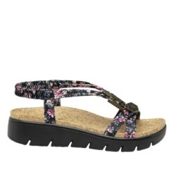 Roz Charm Black Sandal -Alegria Shoe Store ROZ 7554 S2
