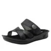 Victoriah Oiled Black Sandal 1 Victoriah Oiled Black Sandal -Alegria Shoe Store VIC 7414 S1
