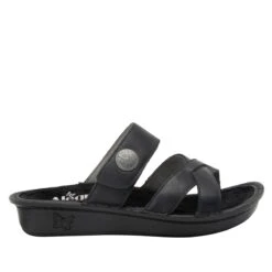 Victoriah Oiled Black Sandal -Alegria Shoe Store VIC 7414 S2
