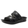 Violette Oiled Black Sandal 1 Violette Oiled Black Sandal -Alegria Shoe Store VIO 7414 S1